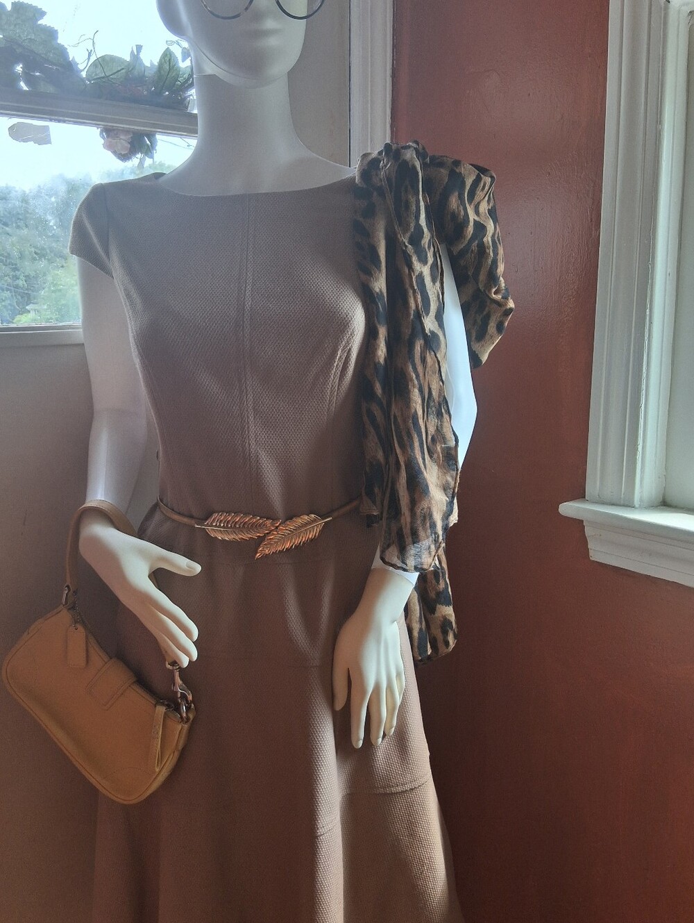 Classic Taupe A-Line Women's Dress